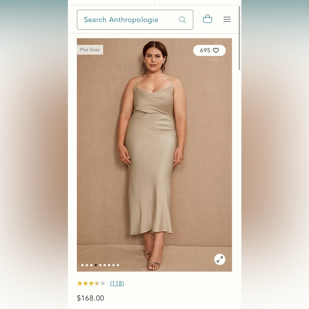Anthropologie Champagne Midi Dress ✨